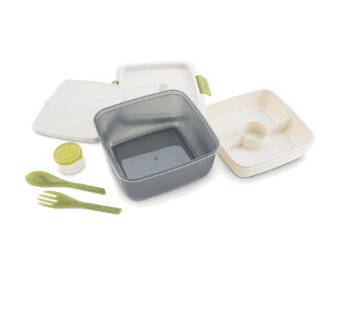Ланчбокс с раздельными секциями серо-зелёный в Минске, Беларуси
