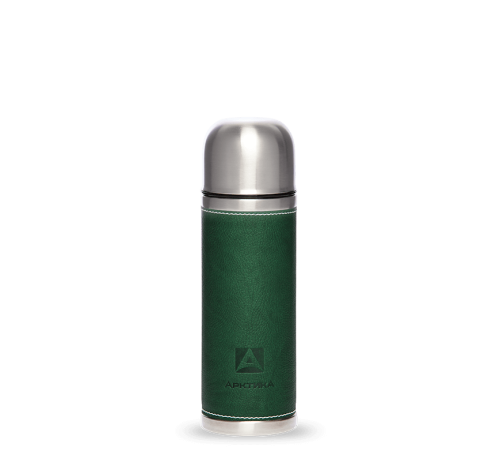 Термос "Арктика" с оплёткой из «кожи канадского бизона» Зеленый 500 мл