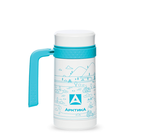 Термос-кружка с ситечком с рисунком Горный пейзаж (белый) 500 мл в Минске, Беларуси