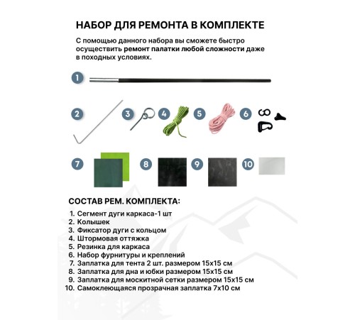 Палатка 2-местная RSP Hill 2 (зелёный) купить в Минске или с доставкой по Беларуси!