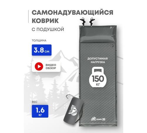 Самонадувающийся коврик RSP Sunny 38 (серый) купить в Минске или с доставкой по Беларуси