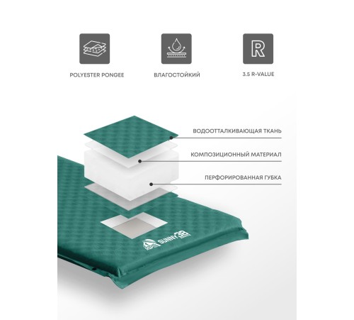 Самонадувающийся коврик RSP Sunny 38 (зелёный) купить в Минске или с доставкой по Беларуси