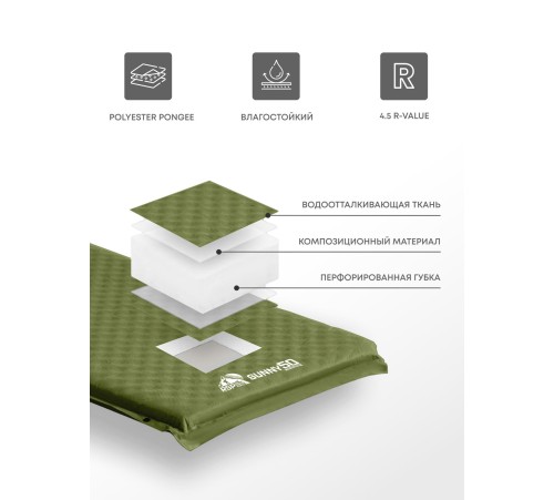 Самонадувающийся коврик RSP Sunny 50 (оливково-зеленый) купить в Минске или с доставкой по Беларуси