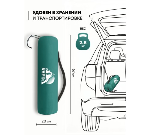 Самонадувающийся коврик RSP Sunny 50 AUTO (зелёный) купить в Минске или с доставкой по Беларуси