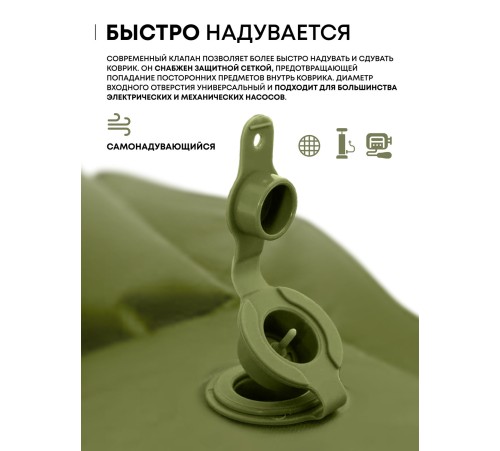 Самонадувающийся коврик RSP Sunny 50 AUTO (оливково-зелёный) купить в Минске или с доставкой по Беларуси