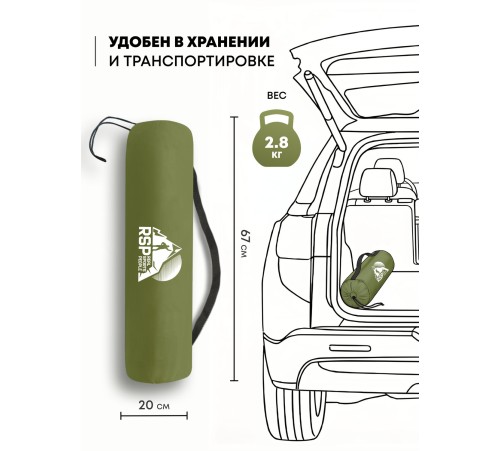 Самонадувающийся коврик RSP Sunny 50 AUTO (оливково-зелёный) купить в Минске или с доставкой по Беларуси