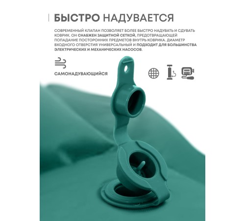 Самонадувающийся коврик RSP Sunny 75 (зелёный) купить в Минске или с доставкой по Беларуси