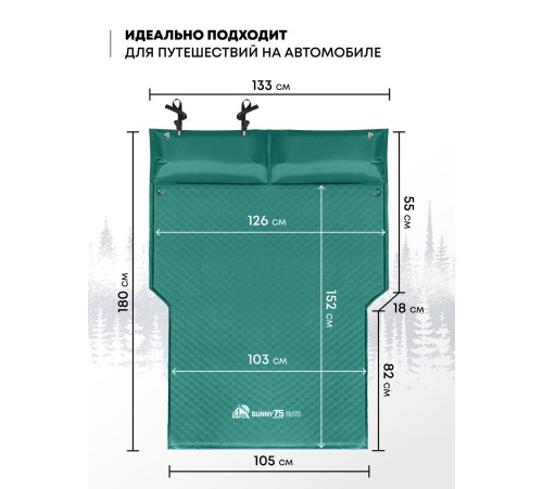 Самонадувающийся коврик RSP Sunny 75 AUTO (зелёный) купить в Минске или с доставкой по Беларуси