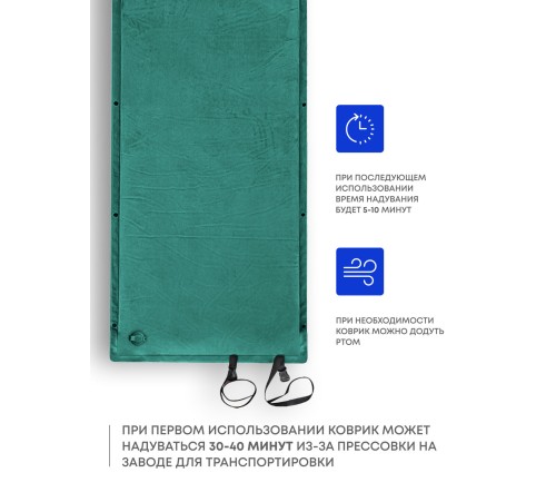 Самонадувающийся коврик RSP Velour 38 (зелёный) купить в Минске или с доставкой по Беларуси