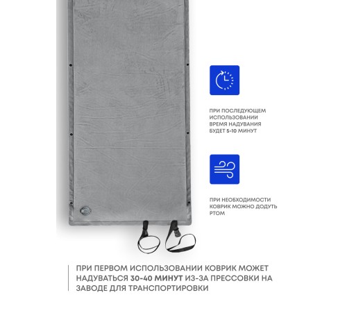Самонадувающийся коврик RSP Velour 38 (серый) купить в Минске или с доставкой по Беларуси