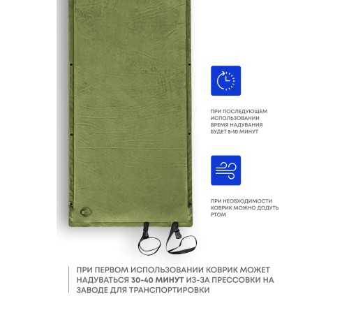 Самонадувающийся коврик RSP Velour 38 (оливково-зелёный) купить в Минске или с доставкой по Беларуси