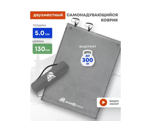 Самонадувающийся коврик RSP Velour 50 Double (серый)
