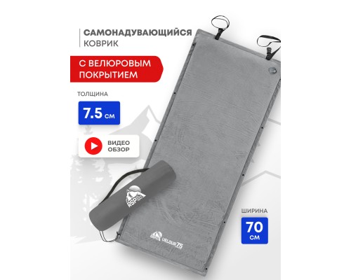 Самонадувающийся коврик RSP Velour 75 (серый)