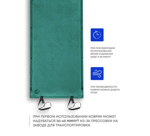 Самонадувающийся коврик RSP Velour 75 (зелёный) купить в Минске или с доставкой по Беларуси