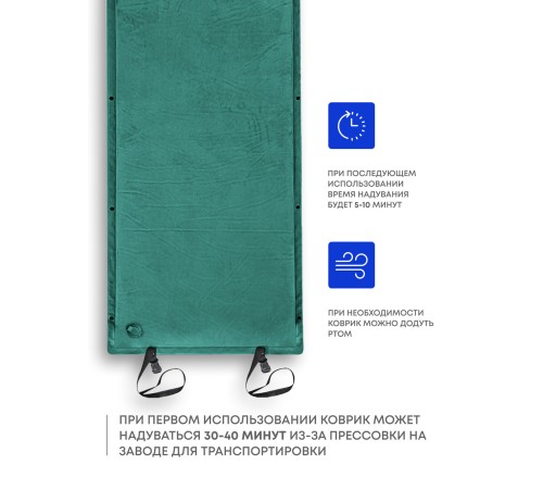 Самонадувающийся коврик RSP Velour 50 (зелёный) купить в Минске или с доставкой по Беларуси