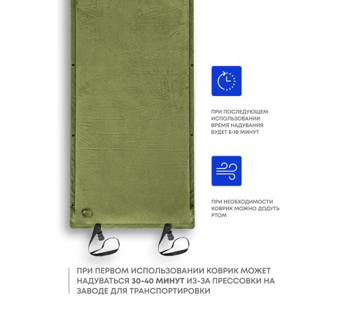 Самонадувающийся коврик RSP Velour 50 (оливково-зелёный) купить в Минске или с доставкой по Беларуси