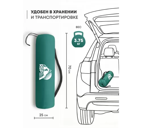 Самонадувающийся коврик RSP Velour 50 Auto (зелёный) купить в Минске или с доставкой по Беларуси