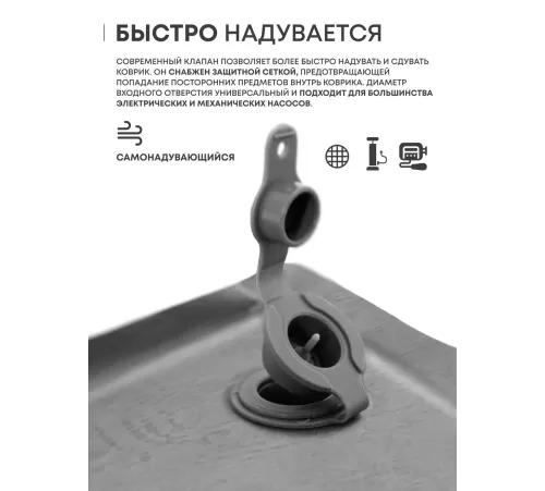 Самонадувающийся коврик RSP Velour 50 Auto (серый) купить в Минске или с доставкой по Беларуси