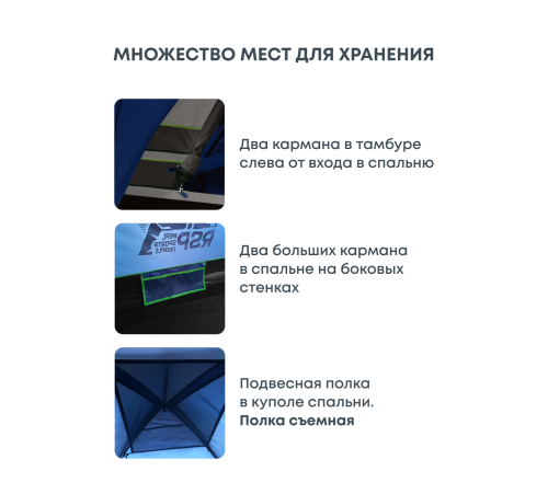 Палатка 2-местная RSP Krewl 2 (синий) купить в Минске или с доставкой по Беларуси!