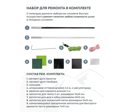 Палатка 2-местная RSP Krewl 2 (зелёный) купить в Минске или с доставкой по Беларуси!