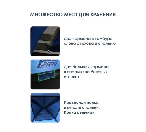 Палатка 3-местная RSP Krewl 3 (синий) купить в Минске или с доставкой по Беларуси!