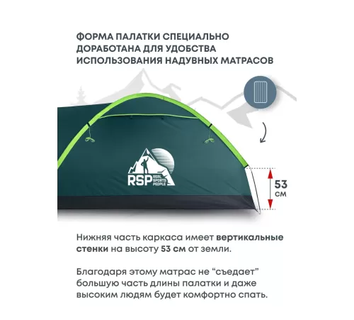 Палатка 4-местная RSP Krewl 4 (зелёный) купить в Минске или с доставкой по Беларуси!