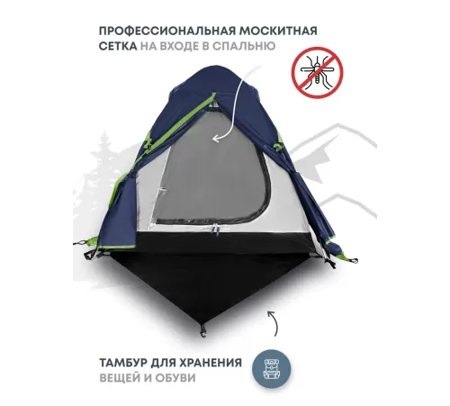 Палатка 2-местная RSP Lake 2 (синий) купить в Минске или с доставкой по Беларуси!
