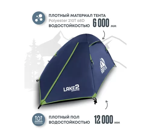 Палатка 2-местная RSP Lake 2 (синий) купить в Минске или с доставкой по Беларуси!