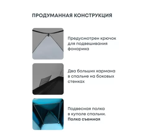 Палатка 2-местная RSP Lake 2 (синий) купить в Минске или с доставкой по Беларуси!