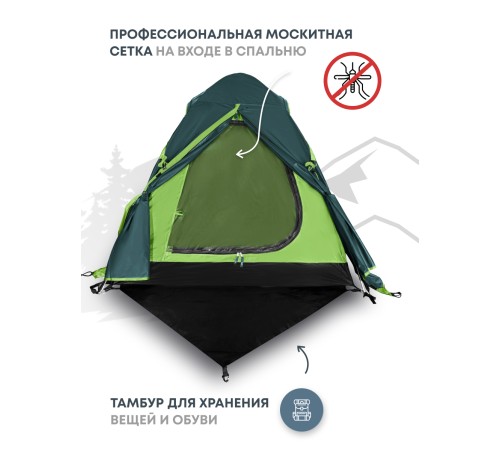 Палатка 2-местная RSP Lake 2 (зелёный) купить в Минске или с доставкой по Беларуси!