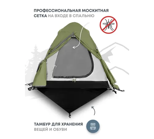 Палатка 2-местная RSP Lake 2 (оливково-зелёный) купить в Минске или с доставкой по Беларуси!