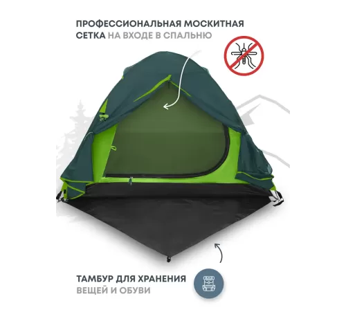 Палатка 3-местная RSP Lake 3 (зелёный) купить в Минске или с доставкой по Беларуси!