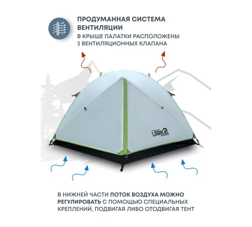 Палатка 2-местная RSP Lark 2 Ultralight (светло-серый) ультралёгкая купить в Минске или с доставкой по Беларуси!
