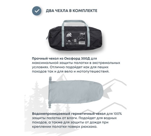 Палатка 2-местная RSP Lark 2 Ultralight (светло-серый) ультралёгкая купить в Минске или с доставкой по Беларуси!