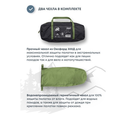Палатка 2-местная RSP Lark 2 Ultralight (оливково-зеленый) ультралёгкая купить в Минске или с доставкой по Беларуси!