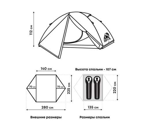 Палатка 2-местная RSP Lark 2 Ultralight (оливково-зеленый) ультралёгкая купить в Минске или с доставкой по Беларуси!