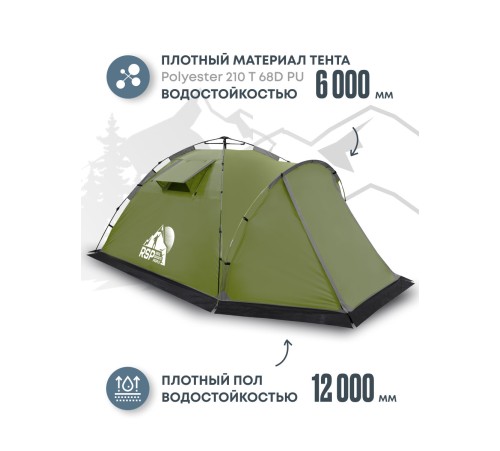 Палатка кемпинговая RSP Narle 2 с автоматическим каркасом (оливково-зелёный) купить в Минске или с доставкой по Беларуси!