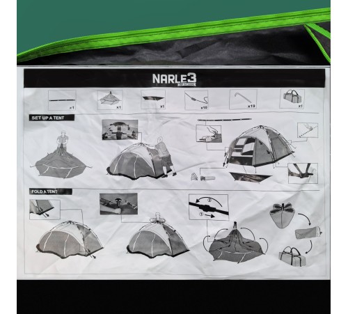 Палатка 3-местная RSP Narle 3 (зелёный) купить в Минске или с доставкой по Беларуси!