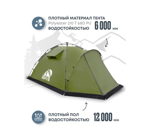 Палатка кемпинговая RSP Narle 3 с автоматическим каркасом (оливково-зелёный) купить в Минске или с доставкой по Беларуси!