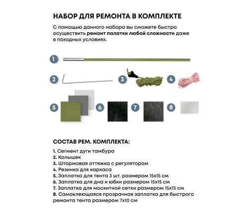 Палатка кемпинговая RSP Narle 3 с автоматическим каркасом (оливково-зелёный) купить в Минске или с доставкой по Беларуси!
