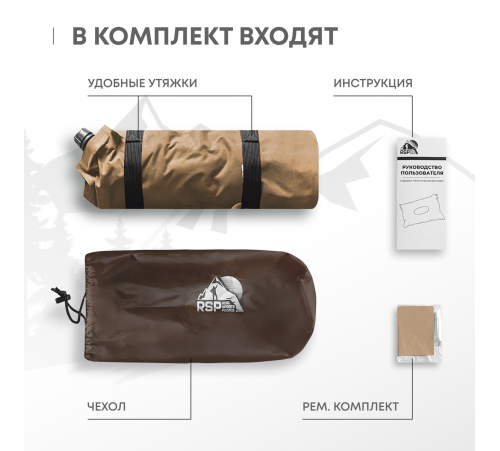 Самонадувающаяся подушка RSP Sweet (Коричневая) купить в Минске или с доставкой по Беларуси