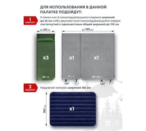 Палатка 3-местная RSP River 3 (зелёный) купить в Минске или с доставкой по Беларуси!