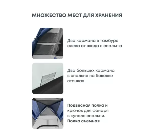 Палатка 4-местная RSP River 4 (синий) купить в Минске или с доставкой по Беларуси!