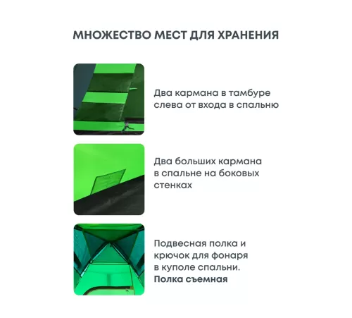 Палатка 4-местная RSP River 4 (зелёный) купить в Минске или с доставкой по Беларуси!
