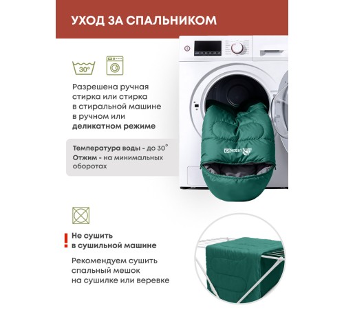Спальный мешок RSP Lager 150 L (зелёный, 220*75см, молния слева) купить в Минске или с доставкой по Беларуси