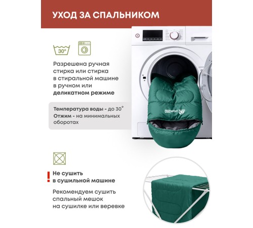 Спальный мешок RSP Lager 350 R (зелёный, 220*75см, молния справа) купить в Минске или с доставкой по Беларуси