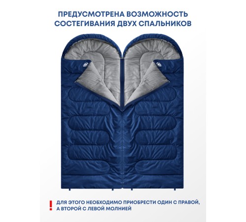 Спальный мешок RSP Sleep 250 R (синий, 220*80см, молния справа) купить в Минске или с доставкой по Беларуси