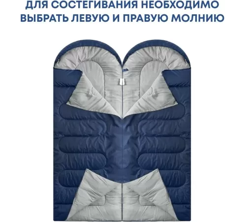 Спальный мешок RSP Sleep 450 L RipStop 2024 (синий, 220*75см, молния слева) купить в Минске или с доставкой по Беларуси