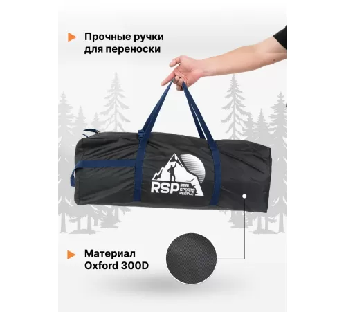 Сумка RSP Duffel M для палатки и снаряжения (60*20*20см, чёрная с синей стропой) купить в Минске или с доставкой по Беларуси!