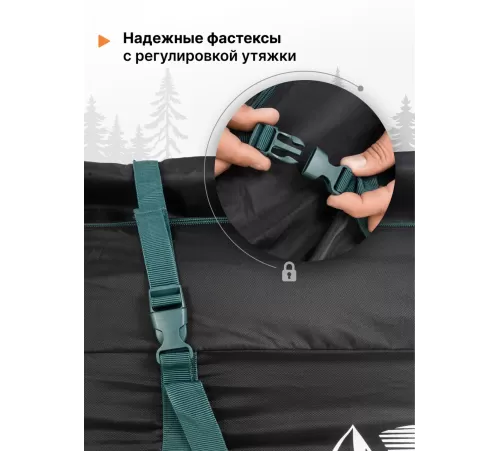 Сумка RSP Duffel M для палатки и снаряжения (60*20*20см, чёрная с зелёной стропой) купить в Минске или с доставкой по Беларуси!